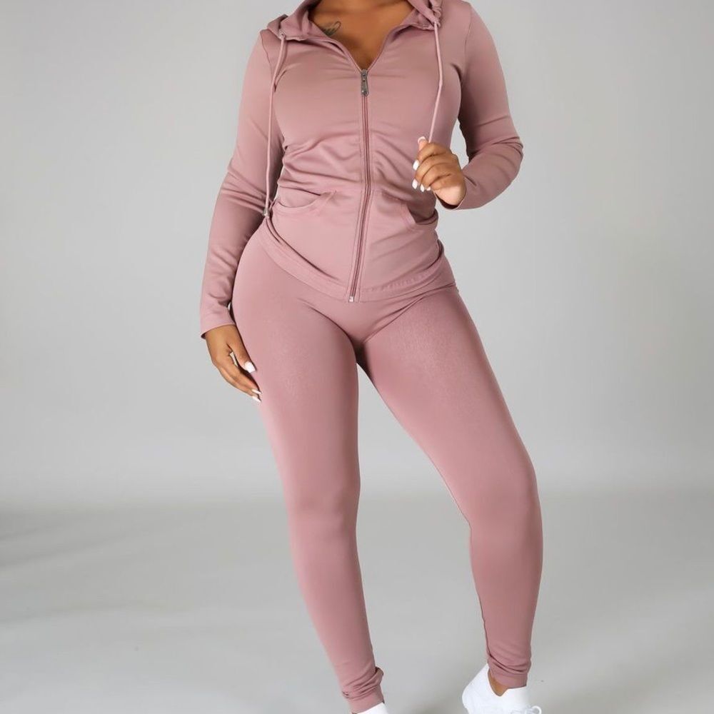 2 Left! You Can Do It Legging Set - Mauve
